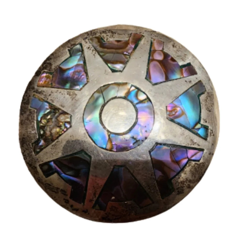 Vintage Taxco Silver Abalone brooch/pendant‎